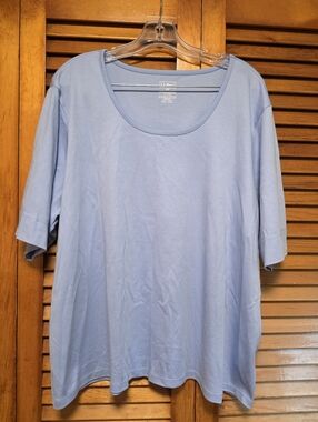 LL Bean Blue Cotton Short Sleeve T-Shirt Size Women's Plus Size 3X